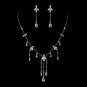Silver Clear Swarovski and CZ Crystal Necklace & Dangle Earrings 9953