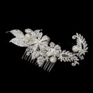 *Silver Rhinestone, Crystal & Ivory Pearl Comb 9914