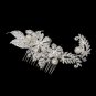 *Silver Rhinestone, Crystal & Ivory Pearl Comb 9914