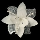 Flower Fascinator with Pearl & Swarovski Crystal Bead Hair Clip 779