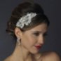 Ivory Side Accented Crystal Flower Headband HP 946