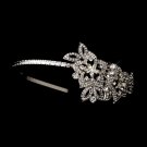 Antique Silver Crystal Side Accented Headpiece HP 395