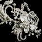 Antique Silver Side Accented Crystal Bridal Flower Headpiece Headpiece 924