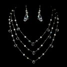 Necklace Earring Set N 8378 E 8382 Silver Clear