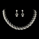 Necklace Earring Set 71400 Silver White