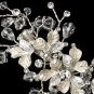 Silver Clear Swarovski Crystal Bead, Rondelle & Rhinestone Floral Ivory Vine Hair Clip