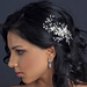 Silver Clear Swarovski Crystal Bead, Rondelle & Rhinestone Floral Ivory Vine Hair Clip