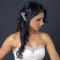 Silver Clear Swarovski Crystal Bead, Rondelle & Rhinestone Floral Ivory Vine Hair Clip