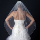 Single Layer Fingertip Bridal Veil with freshwater pearls, rhinestones & bugle beads V 1130 1F