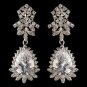 Rhodium Clear Teardrop CZ Crystal Drop Earrings 9734