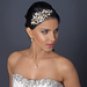 Light Silver Rhinestone & Ivory Pearl Floral Side Headband 1534