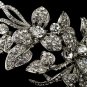 Antique Silver Clear Rhinestone Side Accented Flower Vine Headband Headpiece 9875