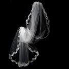 Single Layer Waltz Length Scalloped lace edge Bridal Veil (72"l x 72"w) Veil 1610