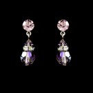Pink Swarovski Crystal Bridal Earrings E 200