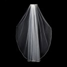 VSW 1E White - Swarovski Rhinestone Edge Veil, Single Layer Elbow Length Veil (30")