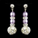 E 8751 Lilac Pearl w/Clear Crystal