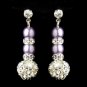 E 8751 Lilac Pearl w/Clear Crystal