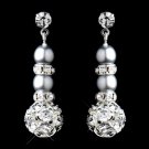 Silver Cloud Rondelle Pearl Drop Earrings 8751