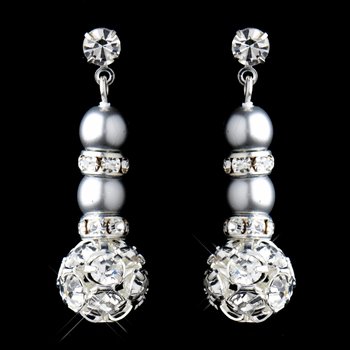 Silver Cloud Rondelle Pearl Drop Earrings 8751