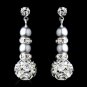 Silver Cloud Rondelle Pearl Drop Earrings 8751