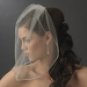 Single Layer Fine Birdcage Face Veil with Glistening Rhinestone Edge 503