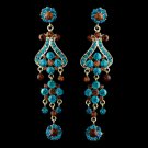 Gold Blue Brown Earring Set 1033