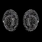 Hematite Grey Crystal Clip-On Earrings E 8589