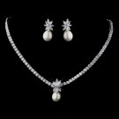Pearl & CZ Bridal Jewelry Set 8614