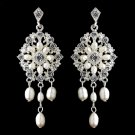 Silver Ivory Freshwater Pearl Chandelier Earrings 9684