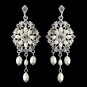 Silver Ivory Freshwater Pearl Chandelier Earrings 9684