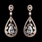 Rose Gold Clear Multi Cut Teardrop CZ Crystal Chandelier Bridal Wedding Earrings 7769