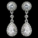 Cubic Zirconia Bridal Earrings E 25197 (Pierced or Clip On)