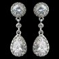 Cubic Zirconia Bridal Earrings E 25197 (Pierced or Clip On)