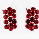 Red Rhinestone Bridal Clip On Earring 24678*