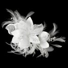 Feather Fascinator with Sequins & Bugle Beads Comb/Clip 7794