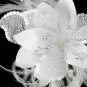 Feather Fascinator with Sequins & Bugle Beads Comb/Clip 7794