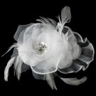 Floral Rhinestone Bridal Feather Fascinator Hair Clip 475