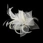 Flower Feather Fascinator with Pearls, Rhinestones & Seed Beads 7805