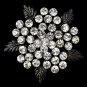 Antique Black Floral Leaf Rhinestone Brooch 149