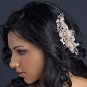 Silver Rum Pink Pearl & Rhinestone Comb with Matte Satin Flowers