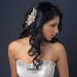Silver Rum Pink Pearl & Rhinestone Comb with Matte Satin Flowers