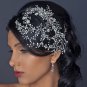 Rhodium Clear Rhinestone Hand Wired Twigs Ribbon Comb