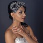 Rhodium Clear Rhinestone Hand Wired Twigs Ribbon Comb