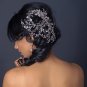 Rhodium Clear Rhinestone Hand Wired Twigs Ribbon Comb
