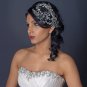 Rhodium Clear Rhinestone Hand Wired Twigs Ribbon Comb