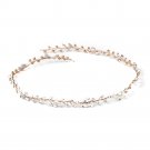 Rose Gold Clear Crystal & Rhinestone Bridal Wedding Vine Headband 10008