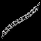 Silver White Pearl & Rhinestone Bracelet 76011