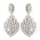 Rhodium Clear CZ Dangle Bridal Wedding Earrings 242
