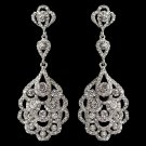 Silver Clear Rhinestone Chandelier Earrings 8685