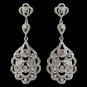 Silver Clear Rhinestone Chandelier Earrings 8685